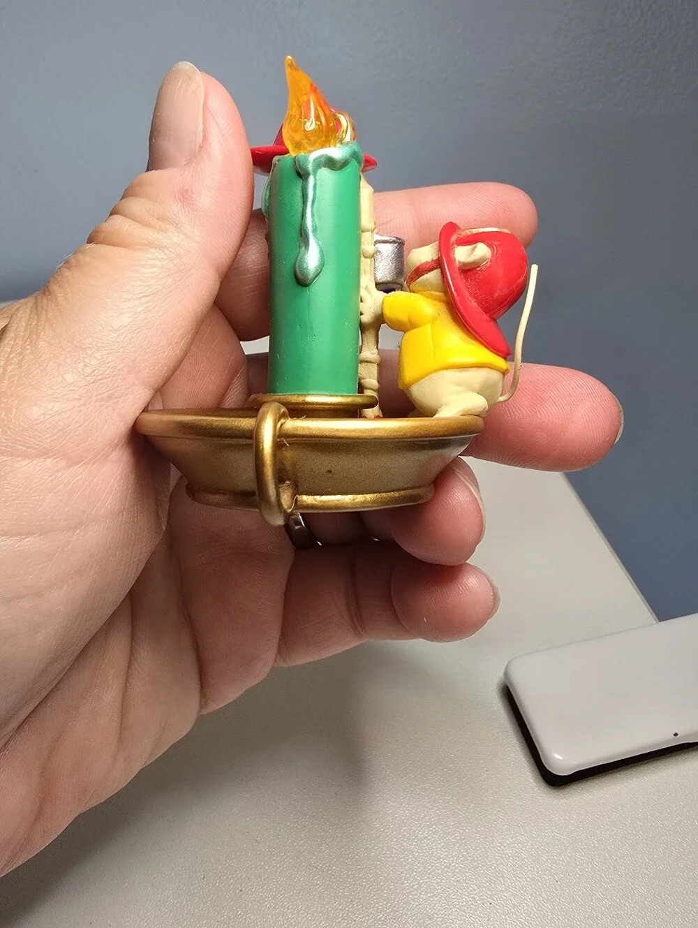 Vintage 1999 Hallmark Flame-Fighting Friends Firefighter Mice on Candle Ornament
